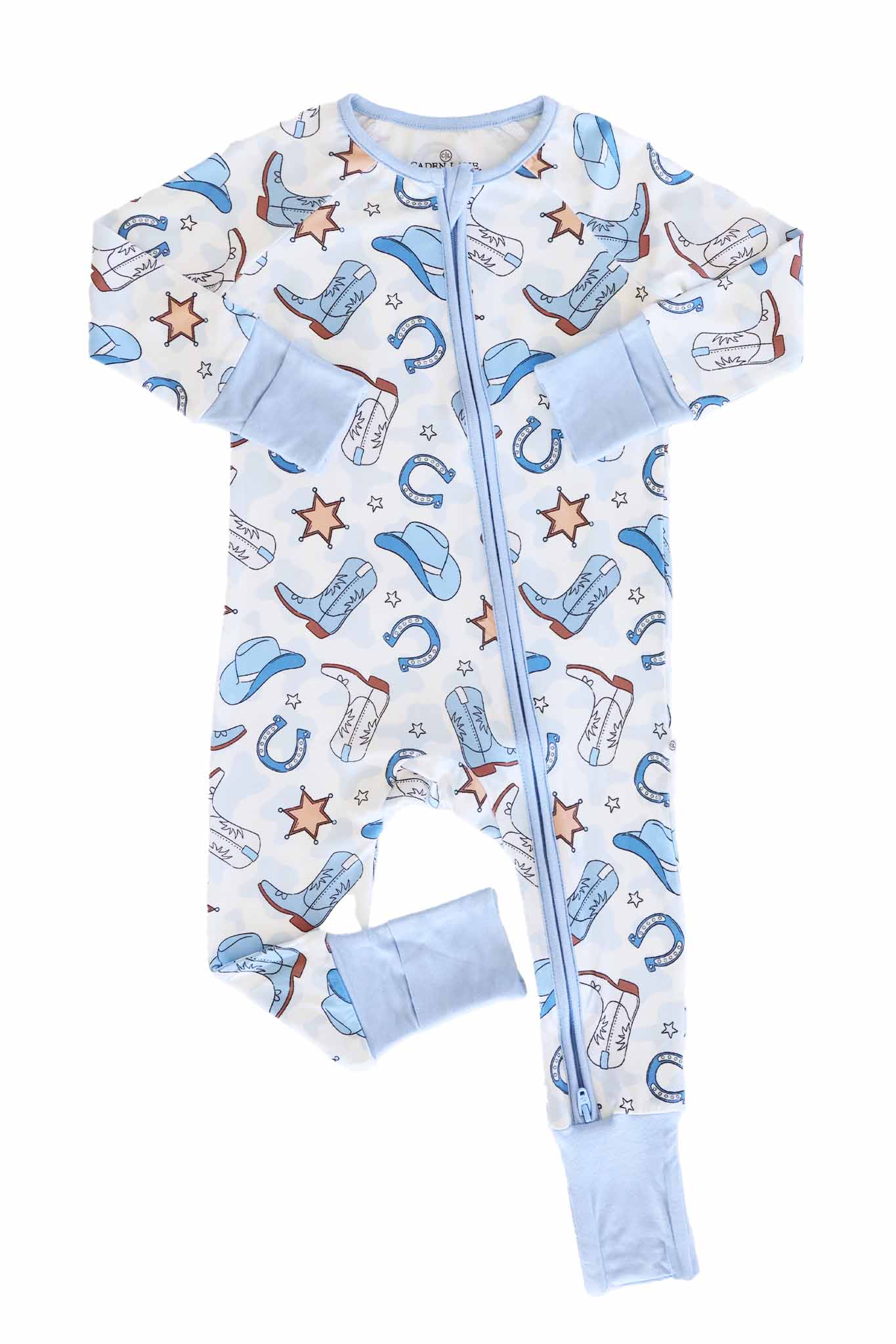 Rodeo Dreams Convertible Zip Romper | Blue - Image 2