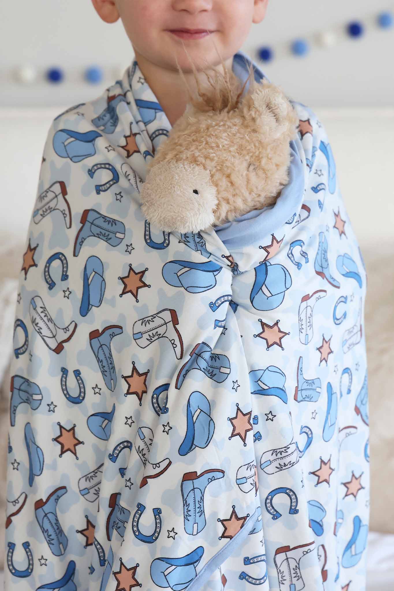 Rodeo Dreams Double Sided Bamboo Blanket | Blue - Image 4