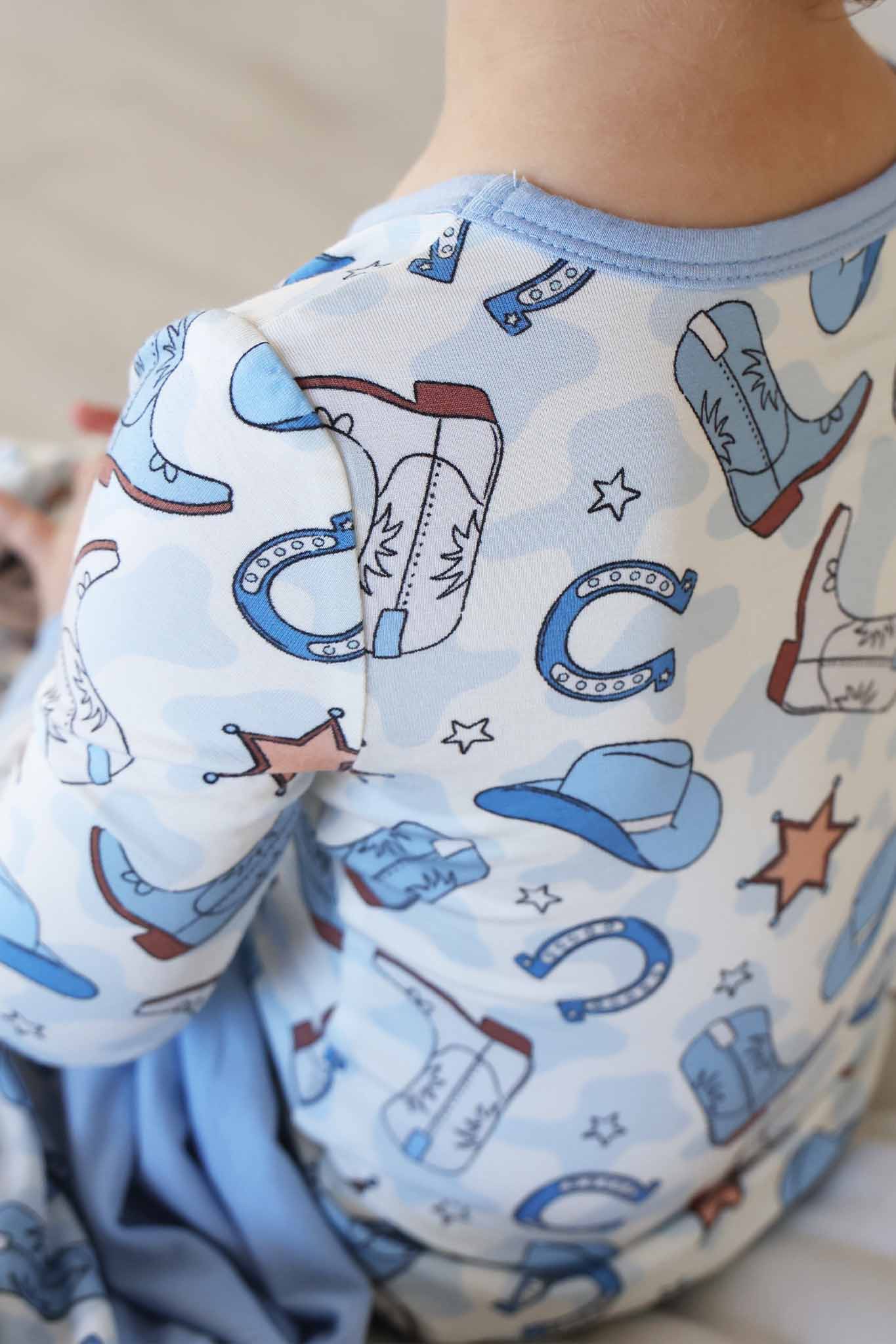 Rodeo Dreams Two Piece Pajama Set | Blue - Image 3