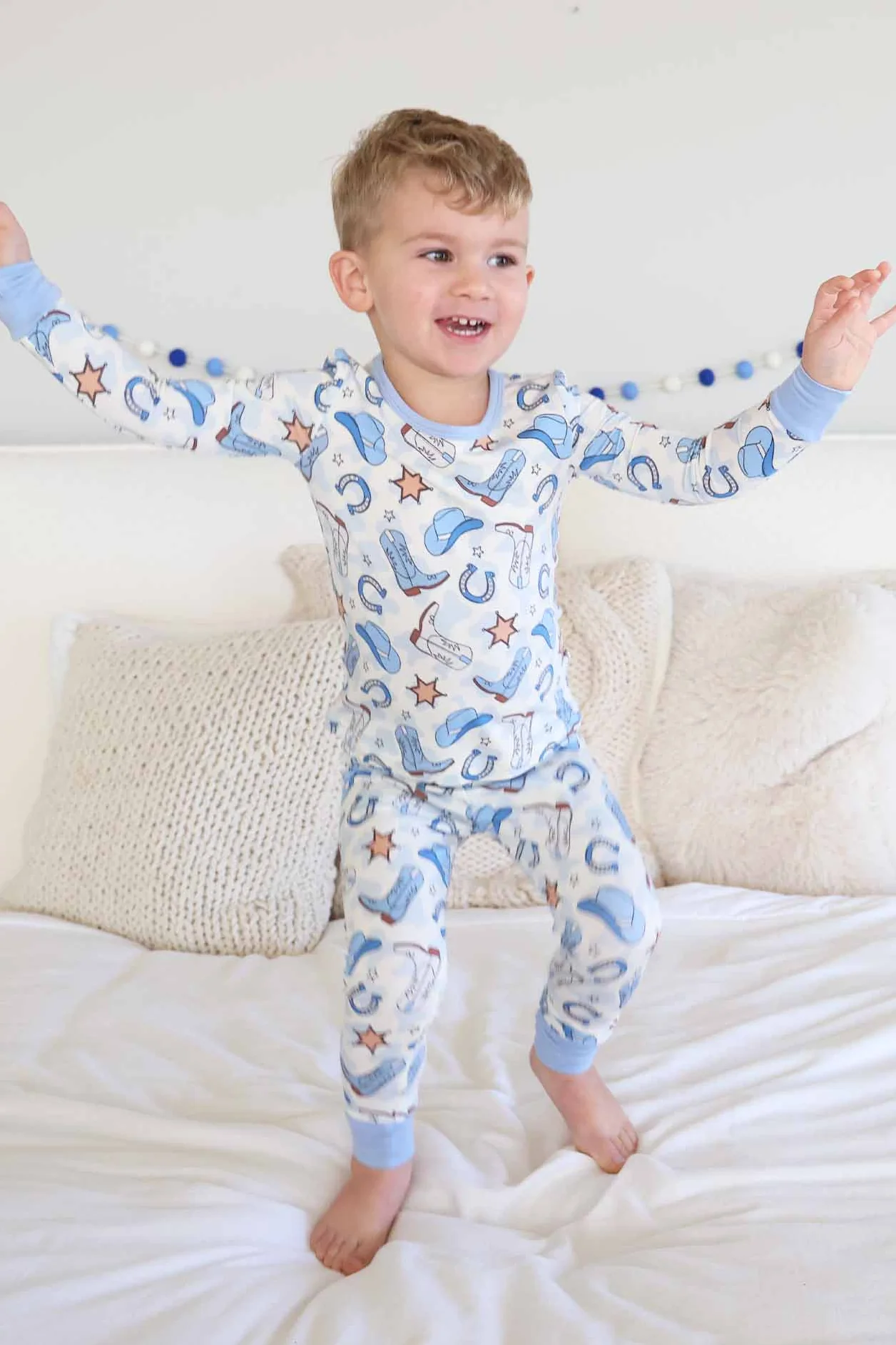 Rodeo Dreams Two Piece Pajama Set | Blue - Image 4