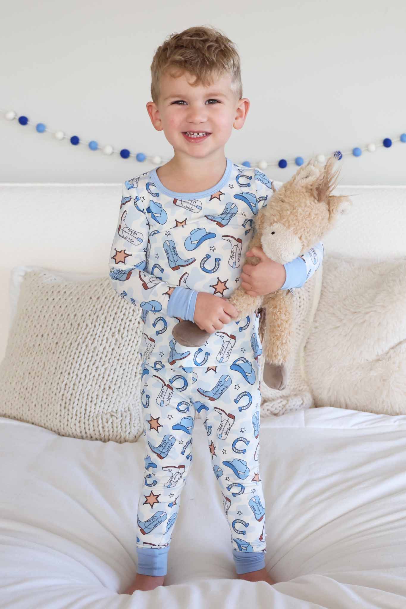 Rodeo Dreams Two Piece Pajama Set | Blue - Image 7