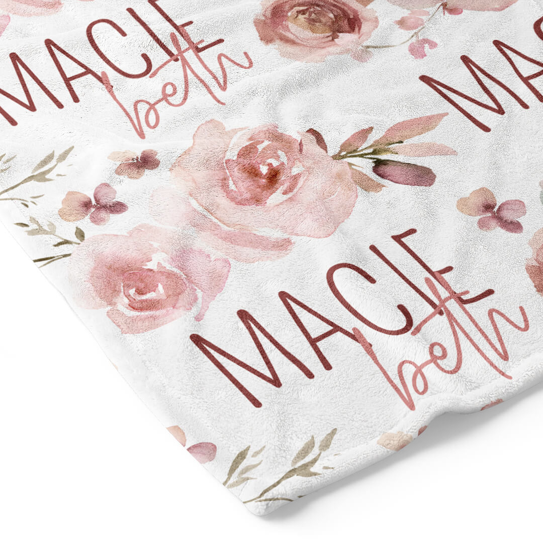 Rosie's Rose Garden Personalized Toddler Blanket - Image 2