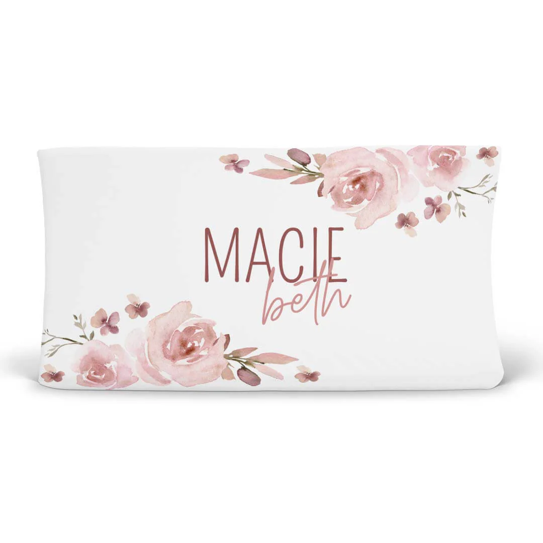 Rosie's Rose Personalized Changing Pad Cover