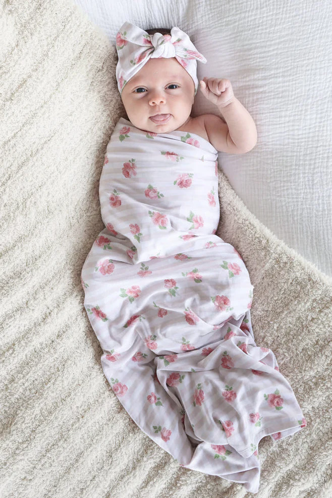 Rosy & Cozy Oversized Swaddle Blanket - Image 2