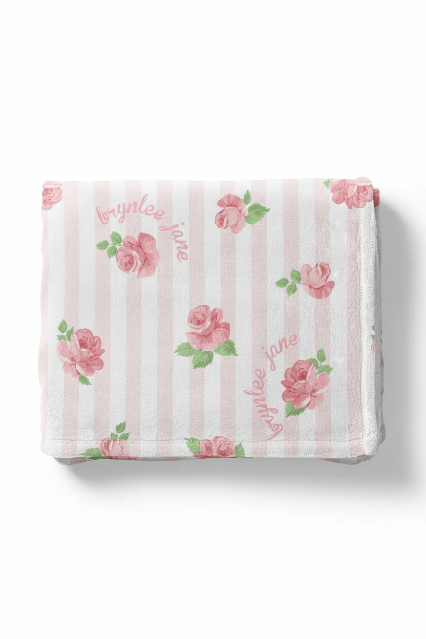 Rosy & Cozy Personalized Kids Blanket - Image 2