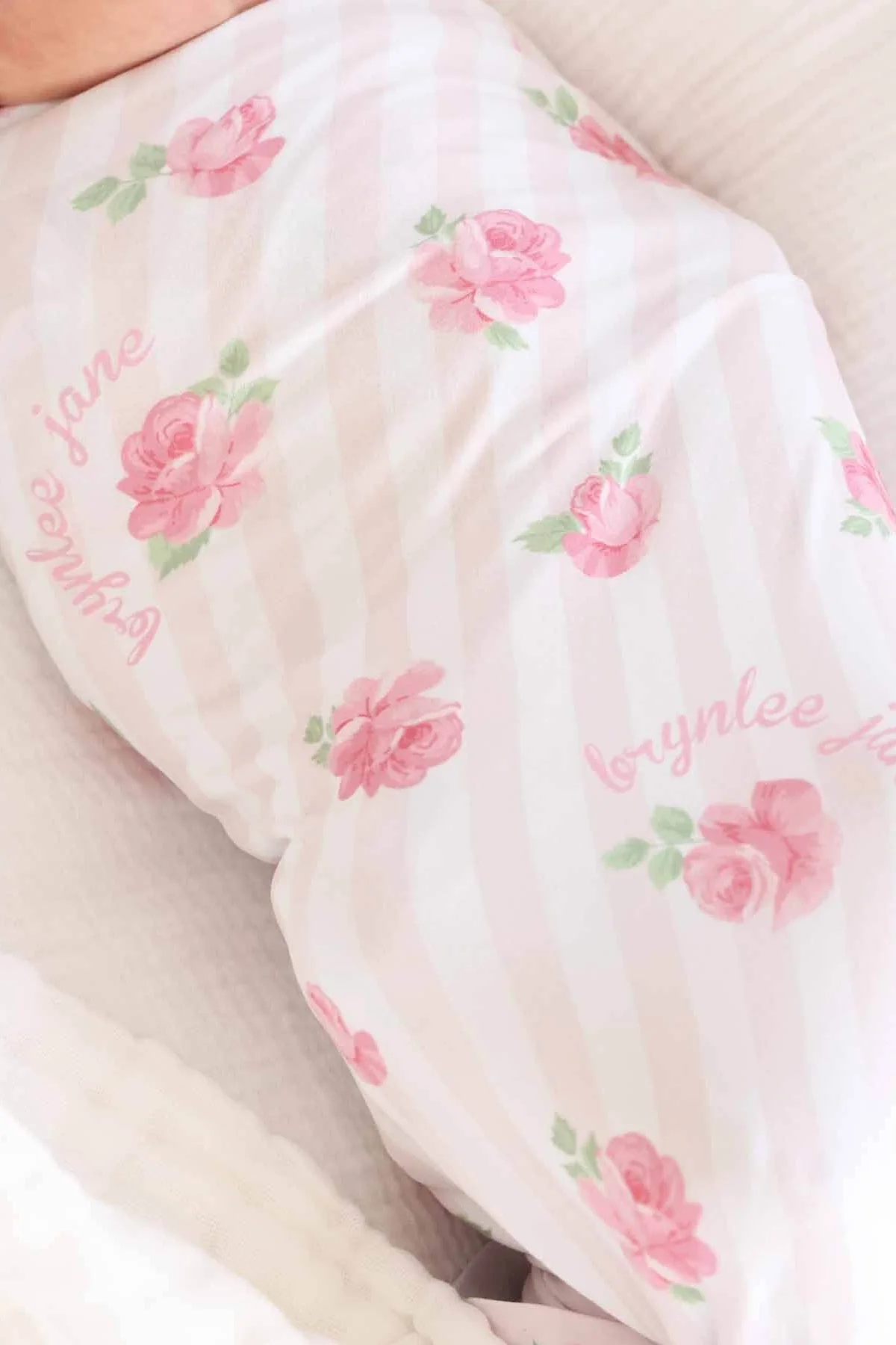Rosy & Cozy Personalized Swaddle Blanket - Image 3