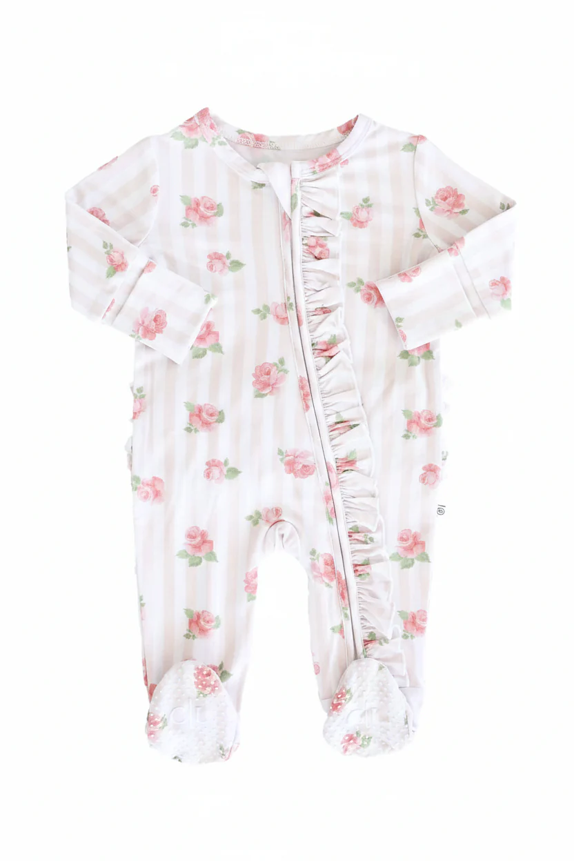 Rosy & Cozy Ruffle Zipper Footie - Image 2