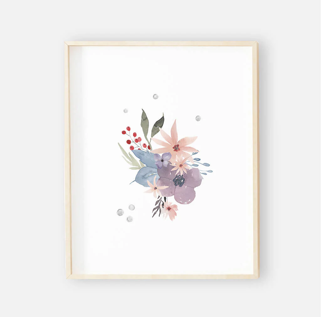 Rowan's Dusty Purple Floral Digital Nursery Art Group - Image 3