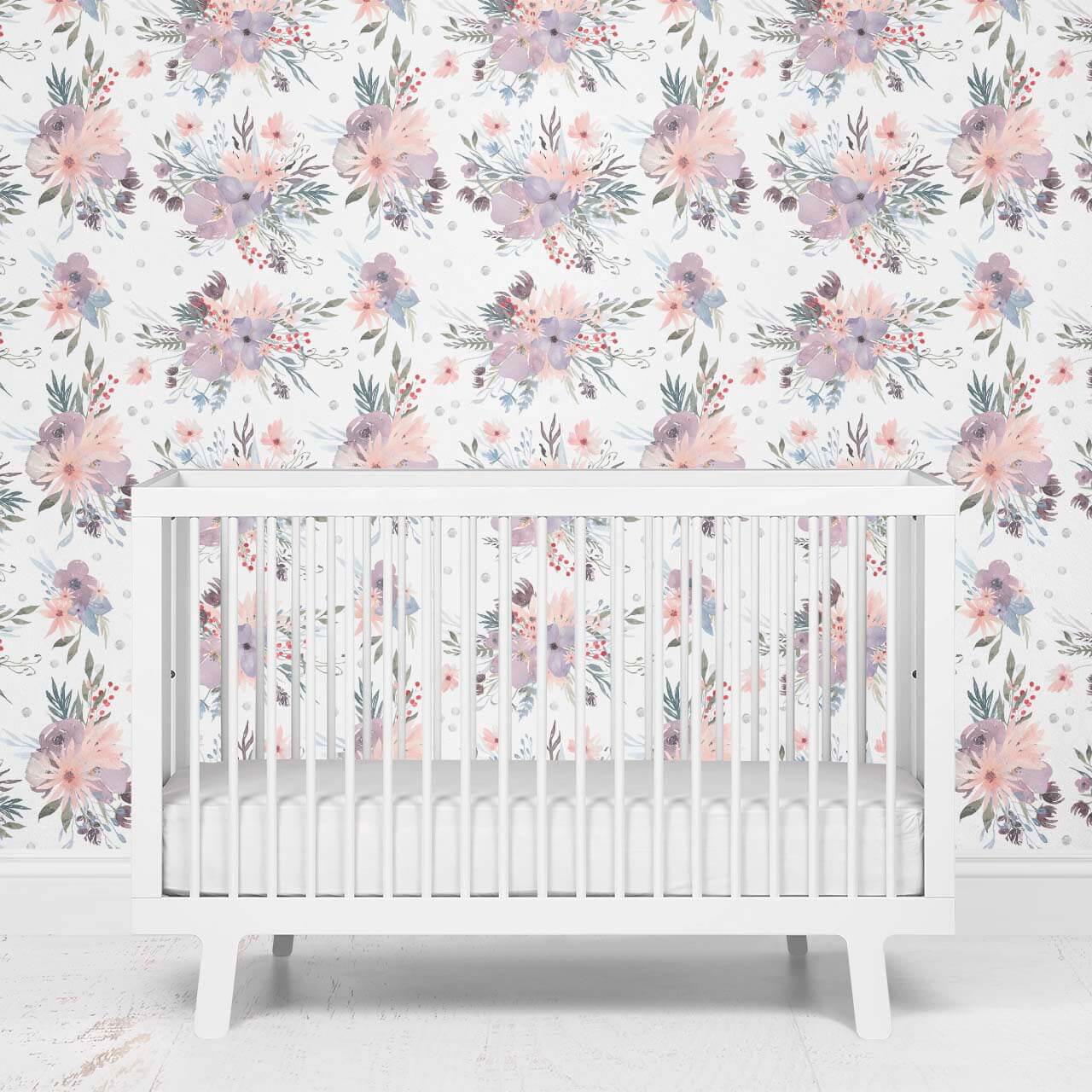 Rowan's Dusty Purple Floral Removable Wallpaper - Image 2