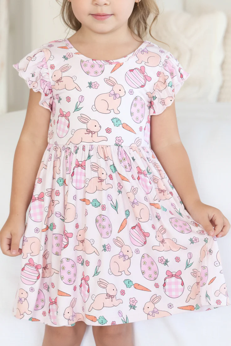 Ruffle Twirl Dress | Hoppy Spring Pink - Image 3