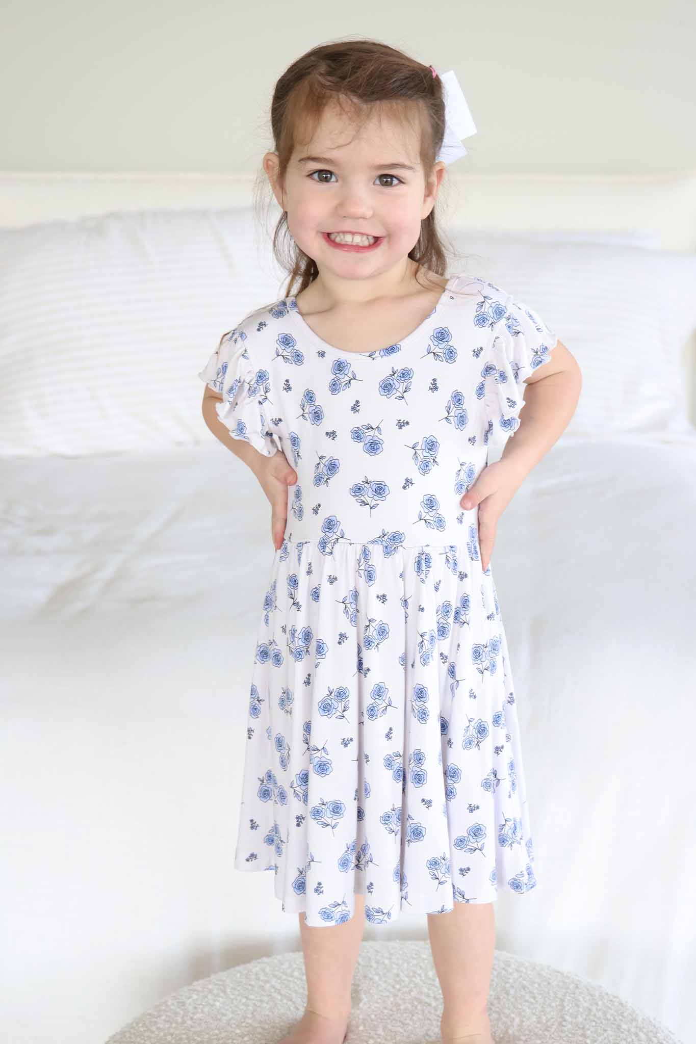 Ruffle Twirl Dress | Sapphire Garden - Image 4