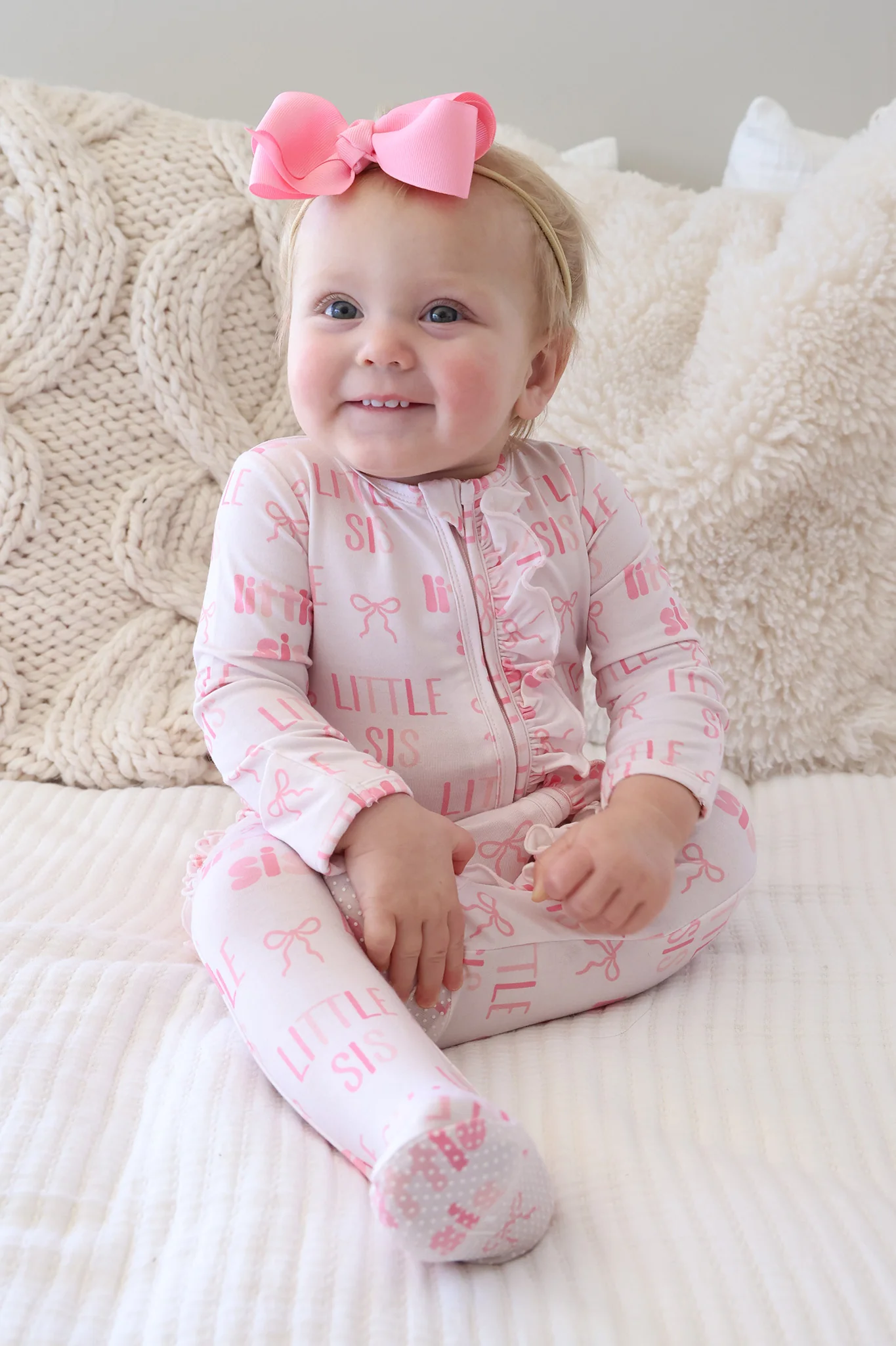 Ruffle Zipper Footie | Little Sis - Image 3