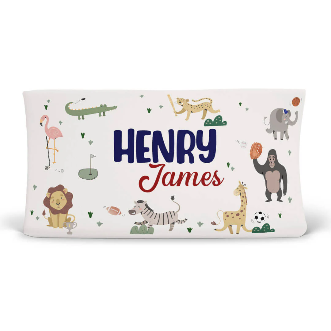 Safari Games Personalized Changing Pad Cover
