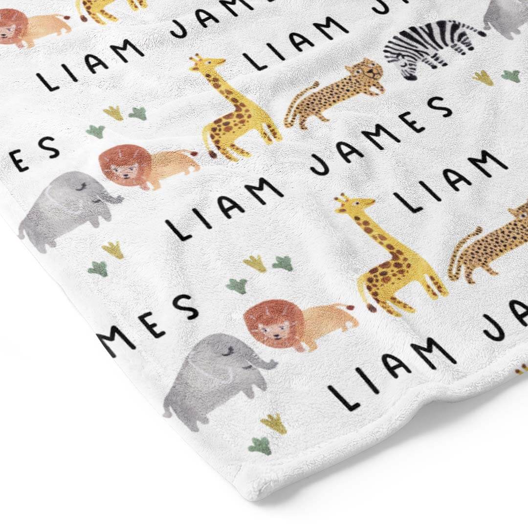 Safari Party Personalized Toddler Blanket - Image 2