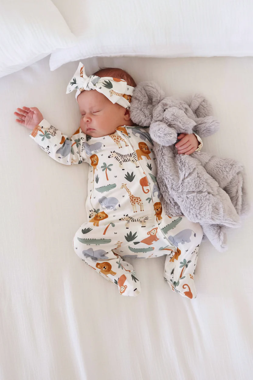 Safari Snuggles Knit Large Bow Headwrap - Image 2