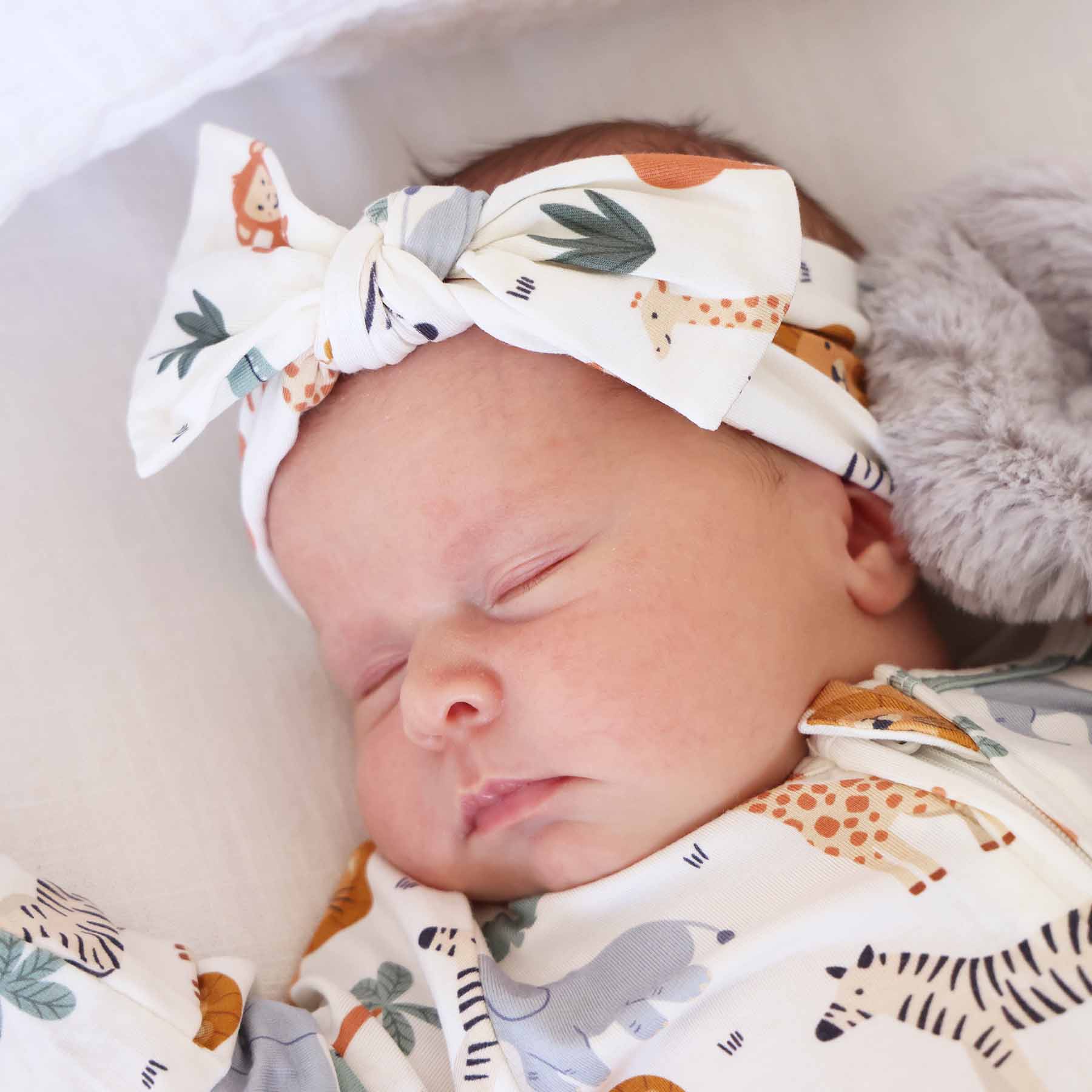Safari Snuggles Knit Large Bow Headwrap - Image 5