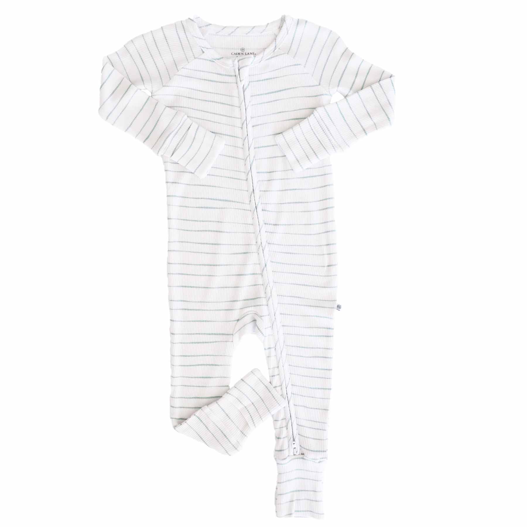 Sage's Stripes Bamboo Waffle Convertible Zip Romper - Image 2