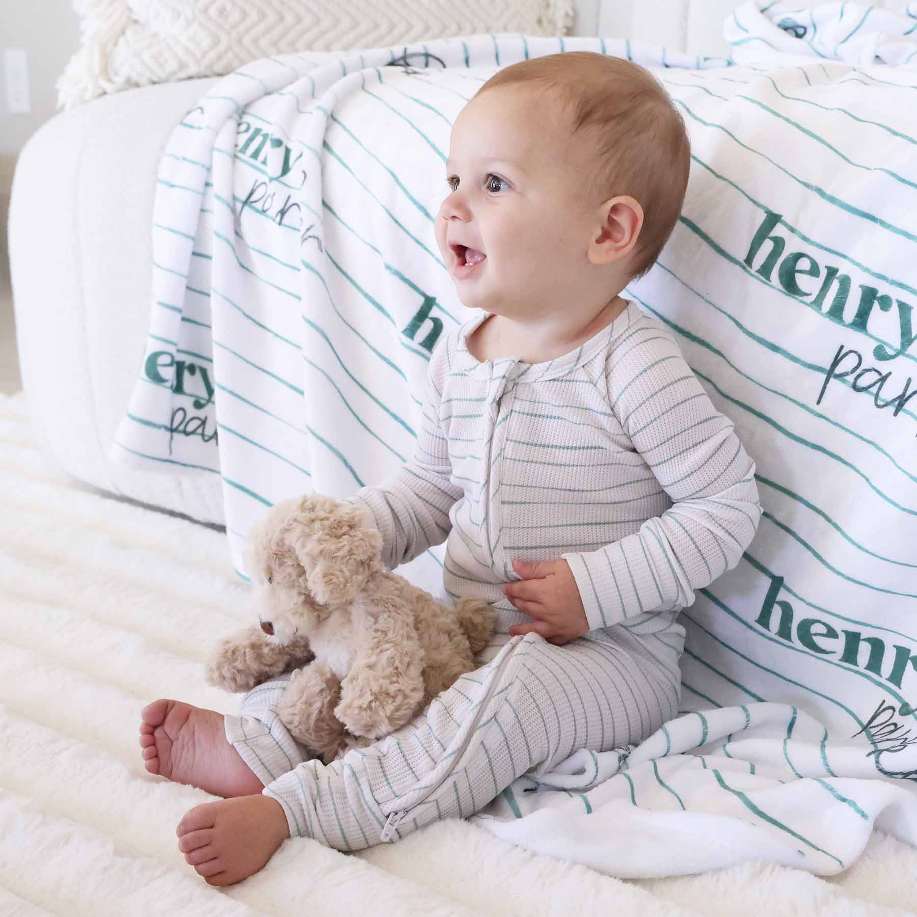 Sage's Stripes Bamboo Waffle Convertible Zip Romper - Image 6