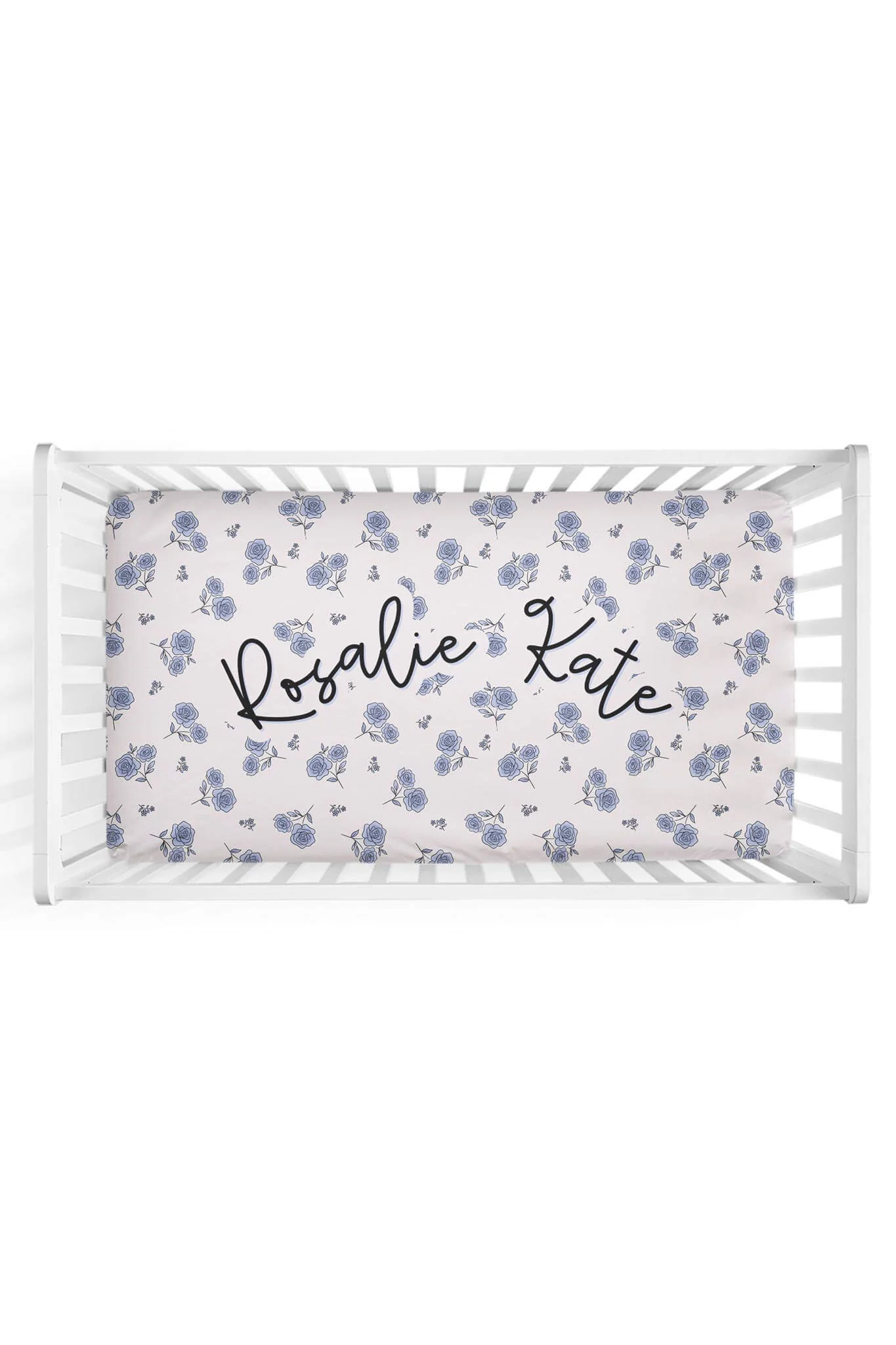 Sapphire Garden Personalized Crib Sheet