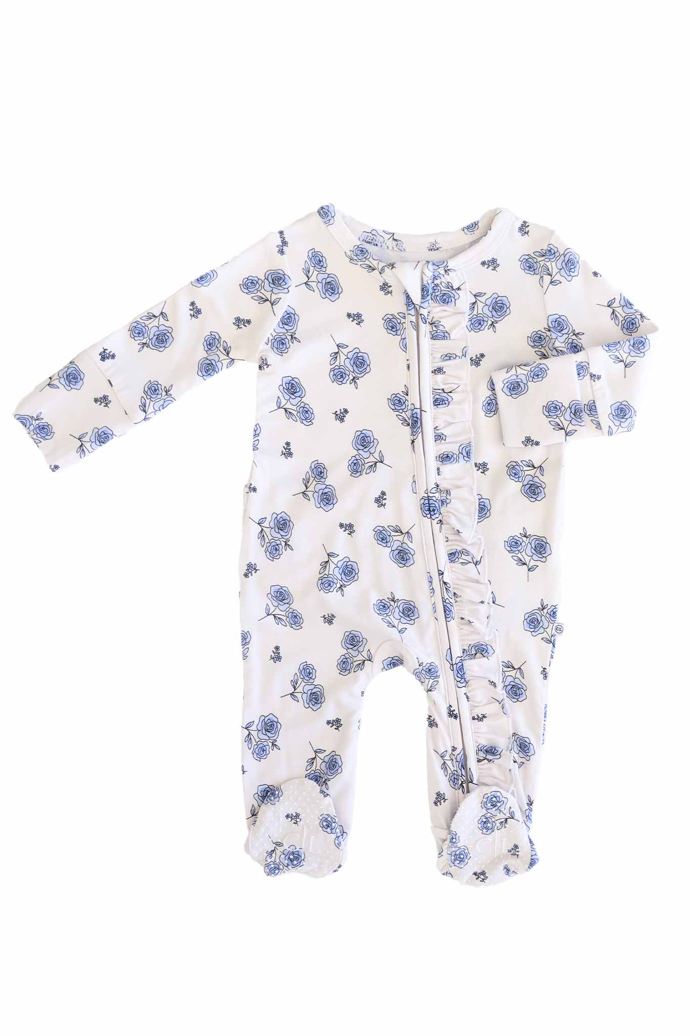 Sapphire Garden Ruffle Zipper Footie - Image 8
