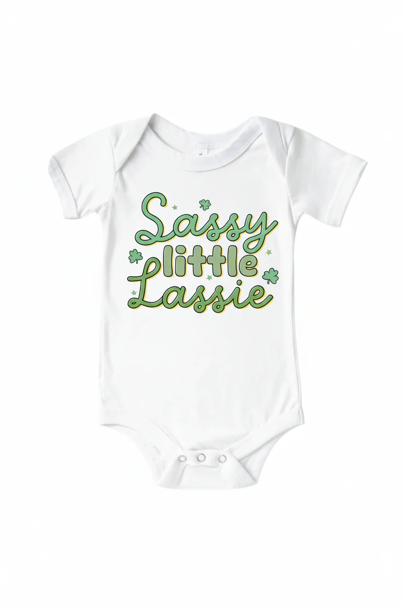 Sassy Little Lassie Graphic Bodysuit & Kids Tee | White - Image 2