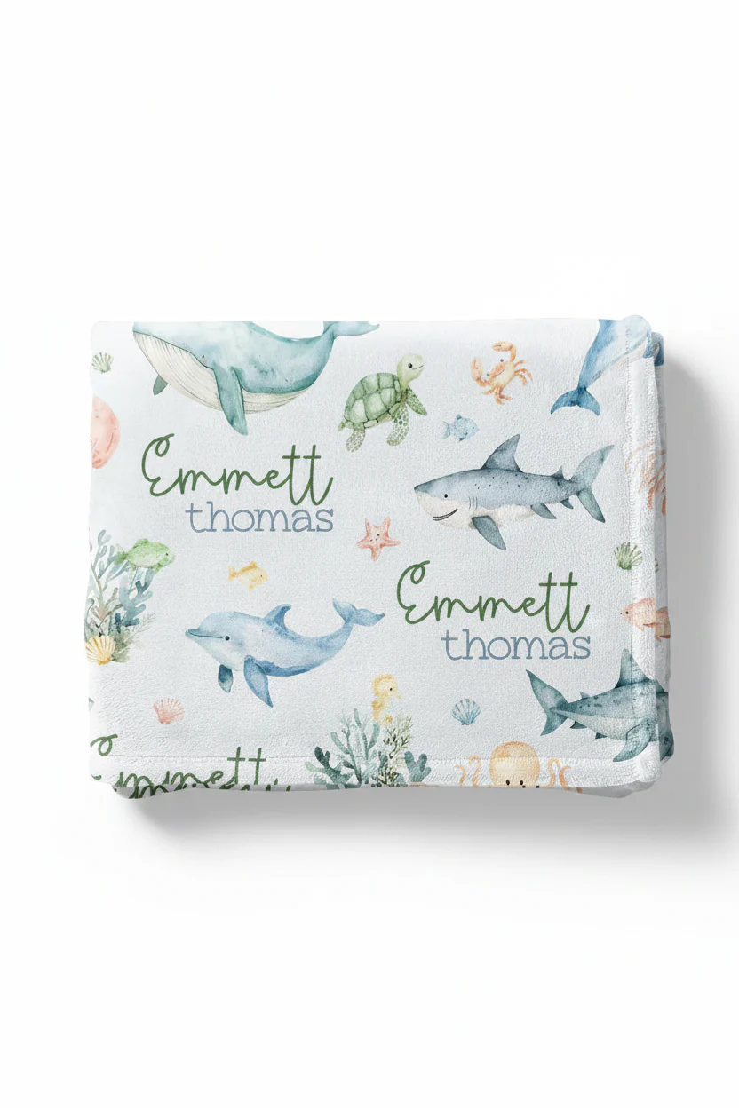 Sea Cuties Personalized Kids Blanket