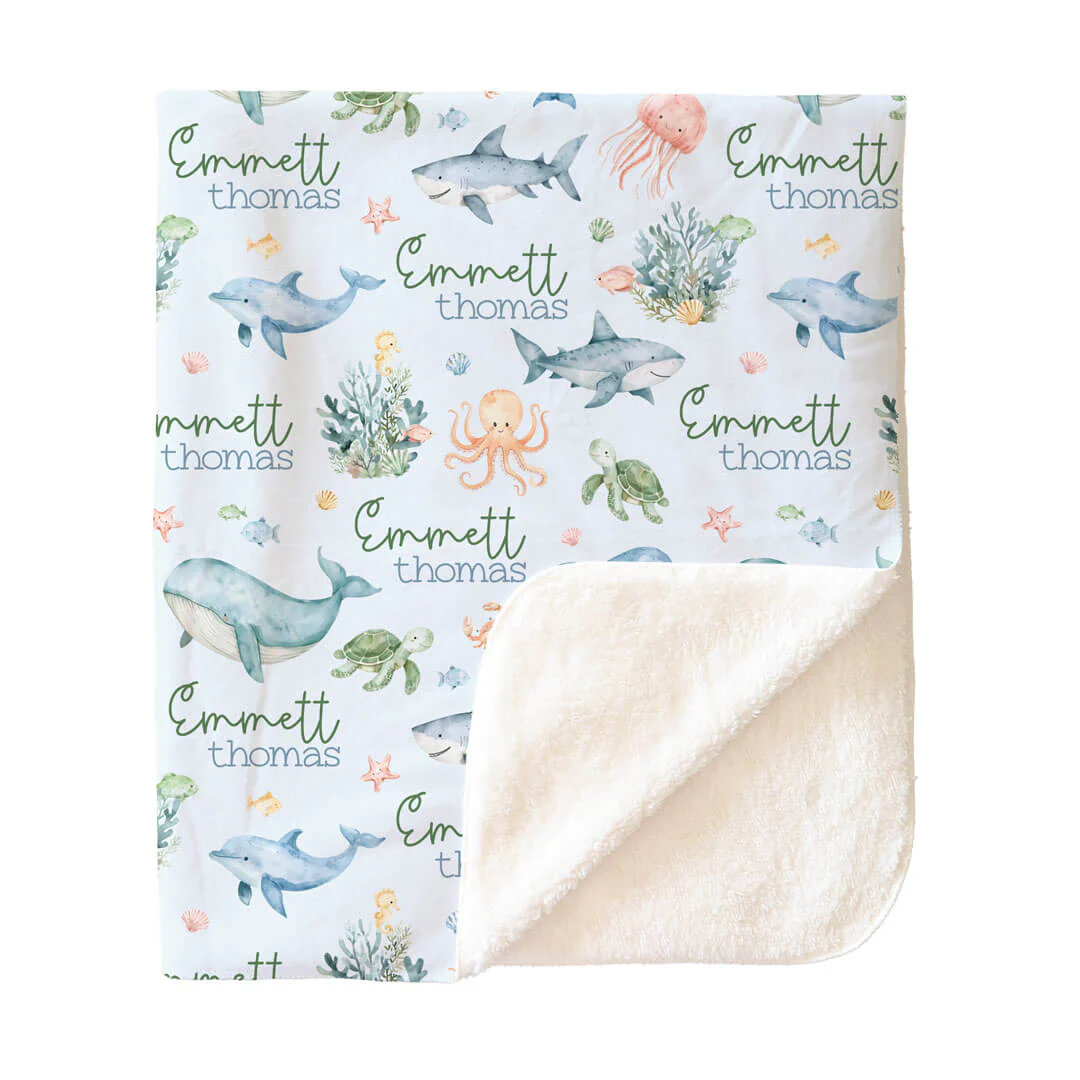 Sea Cuties Personalized Kids Blanket - Image 5