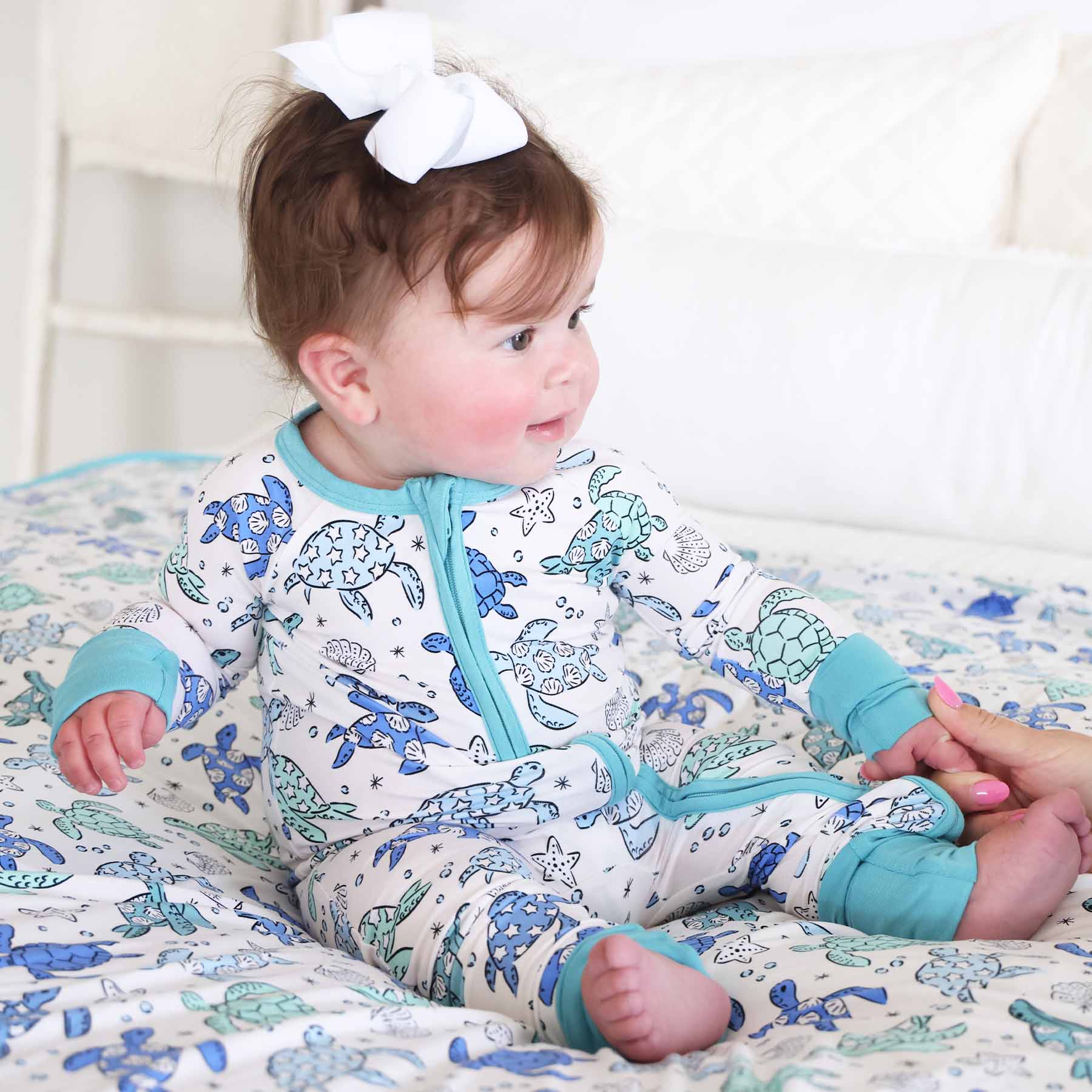 Sea Turtle Splash Convertible Zip Romper - Image 15