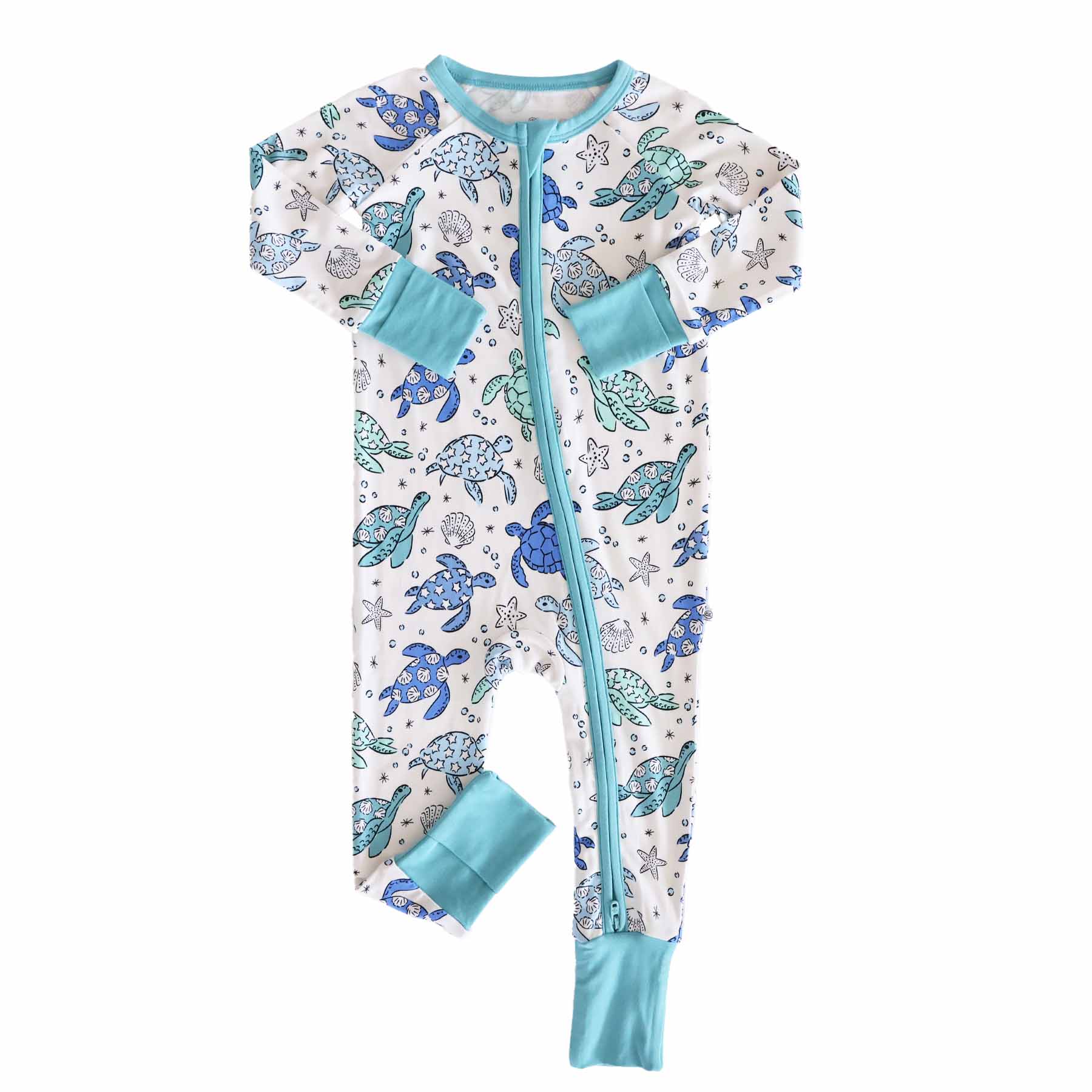Sea Turtle Splash Convertible Zip Romper - Image 4