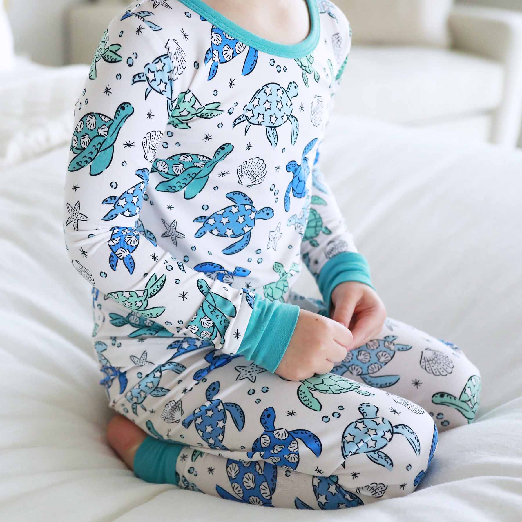 Sea Turtle Splash Two Piece Pajama Set - Image 3