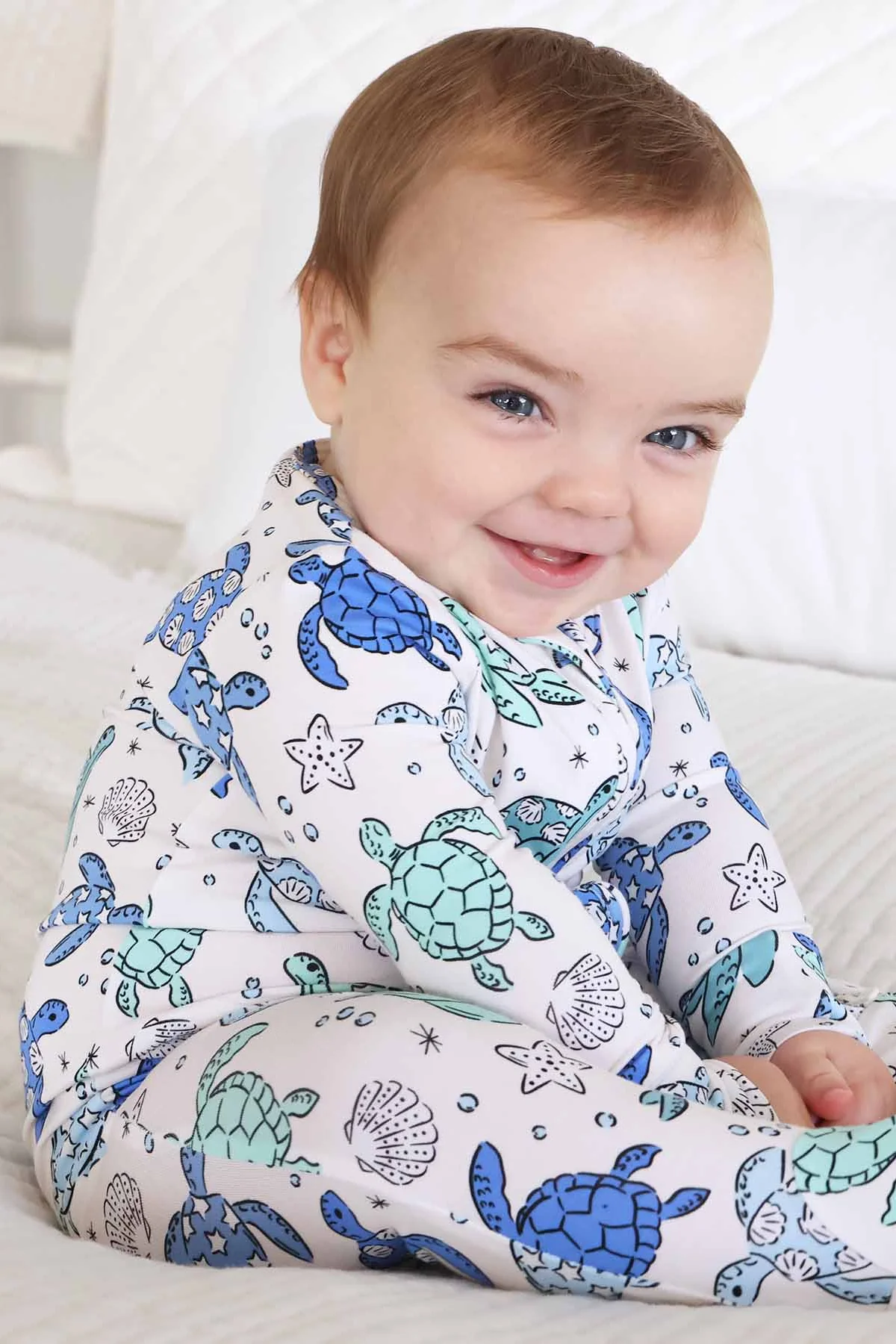 Sea Turtle Splash Zipper Footie - Image 10