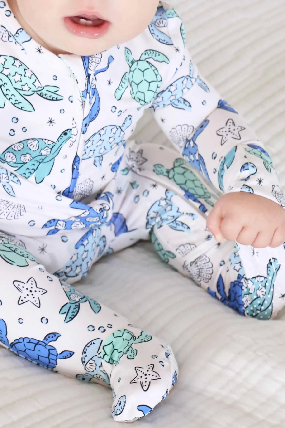 Sea Turtle Splash Zipper Footie - Image 11