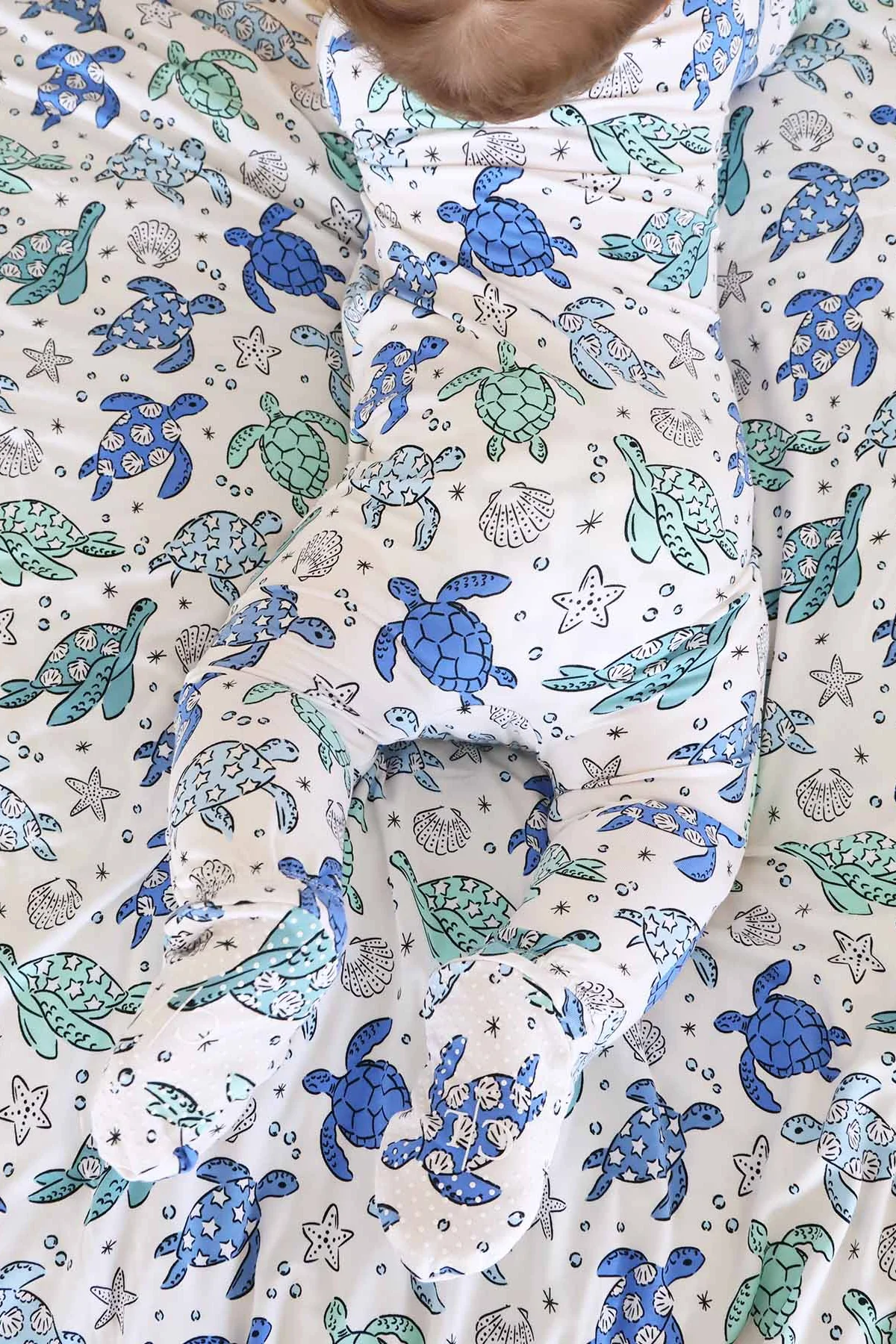 Sea Turtle Splash Zipper Footie - Image 5