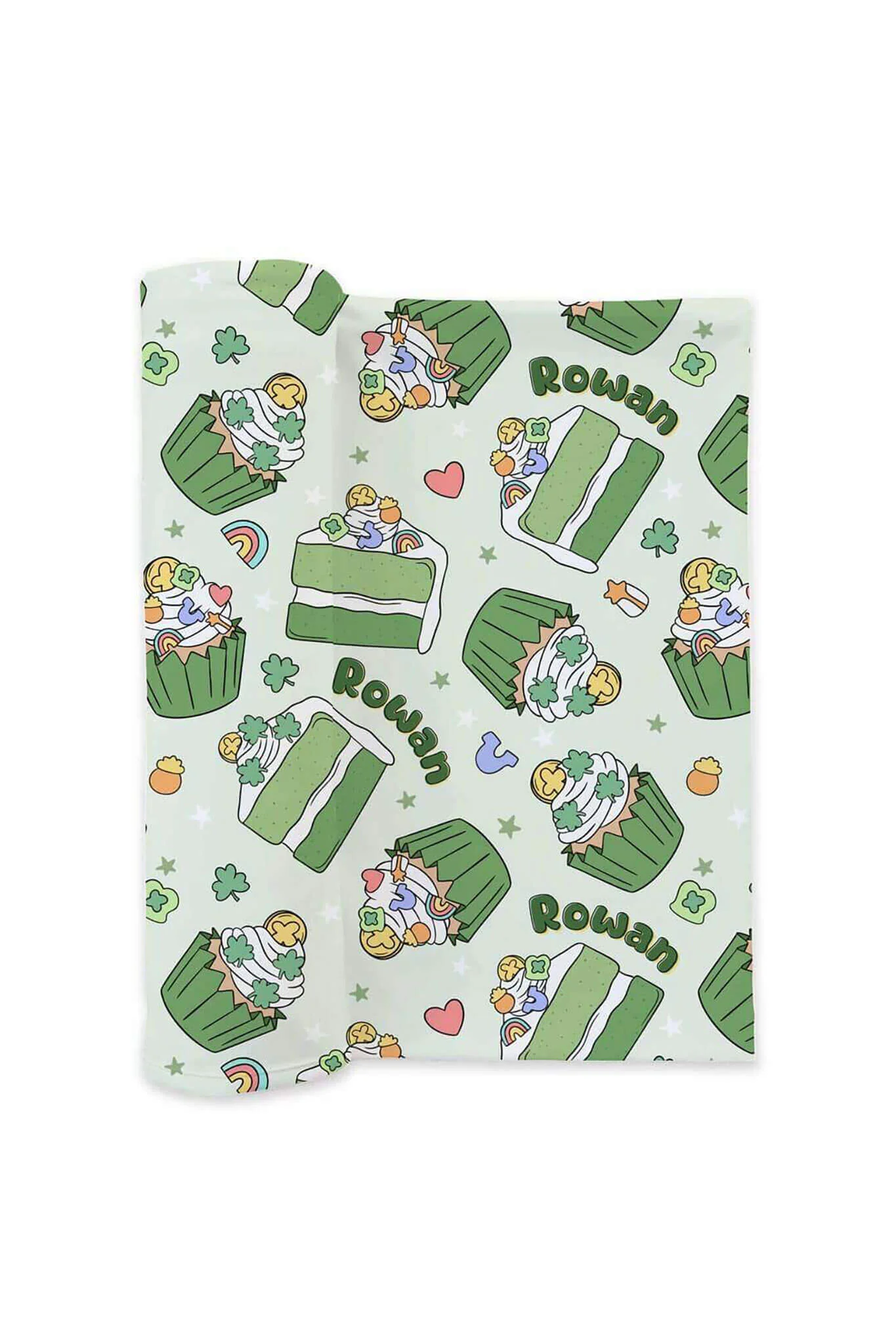 Shamrock Sweets Personalized Swaddle Blanket - Image 2