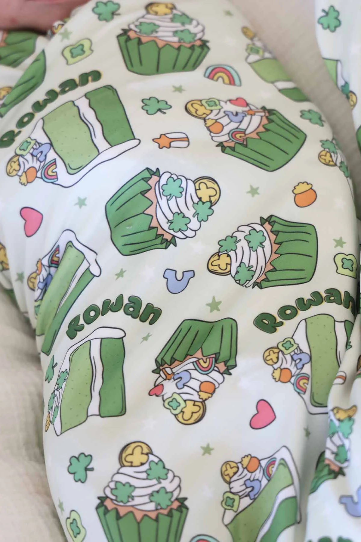 Shamrock Sweets Personalized Swaddle Blanket - Image 3