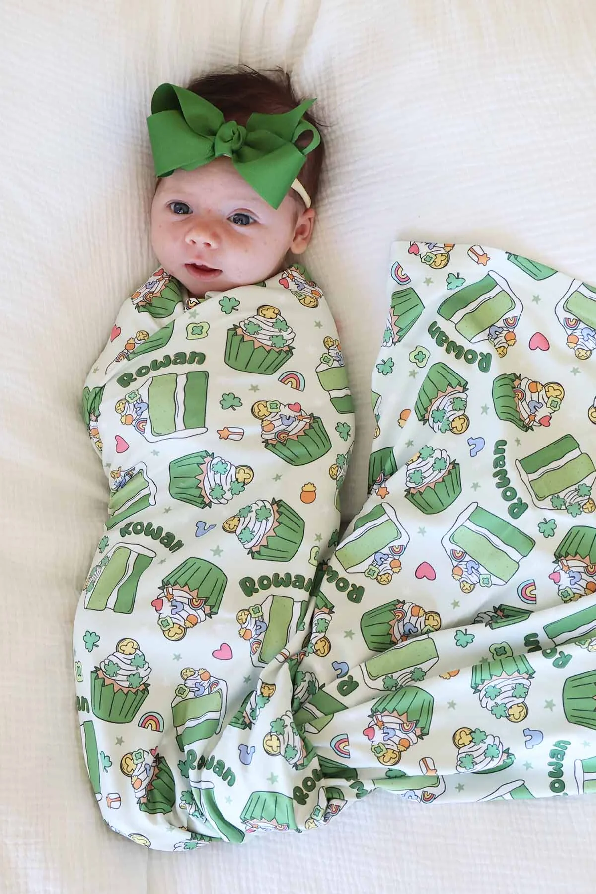 Shamrock Sweets Personalized Swaddle Blanket - Image 5
