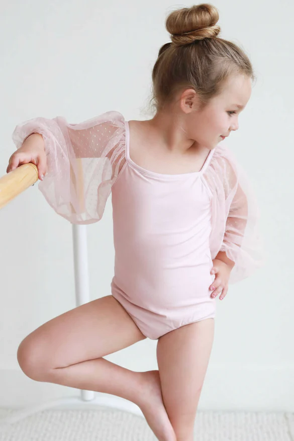 Sheer Long Sleeve Leotard | Mauve