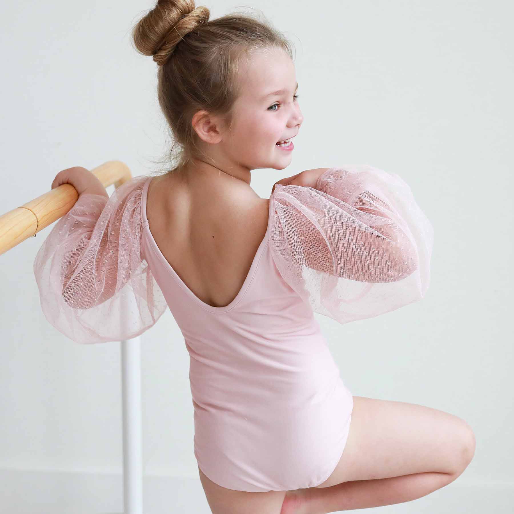 Sheer Long Sleeve Leotard | Mauve - Image 5