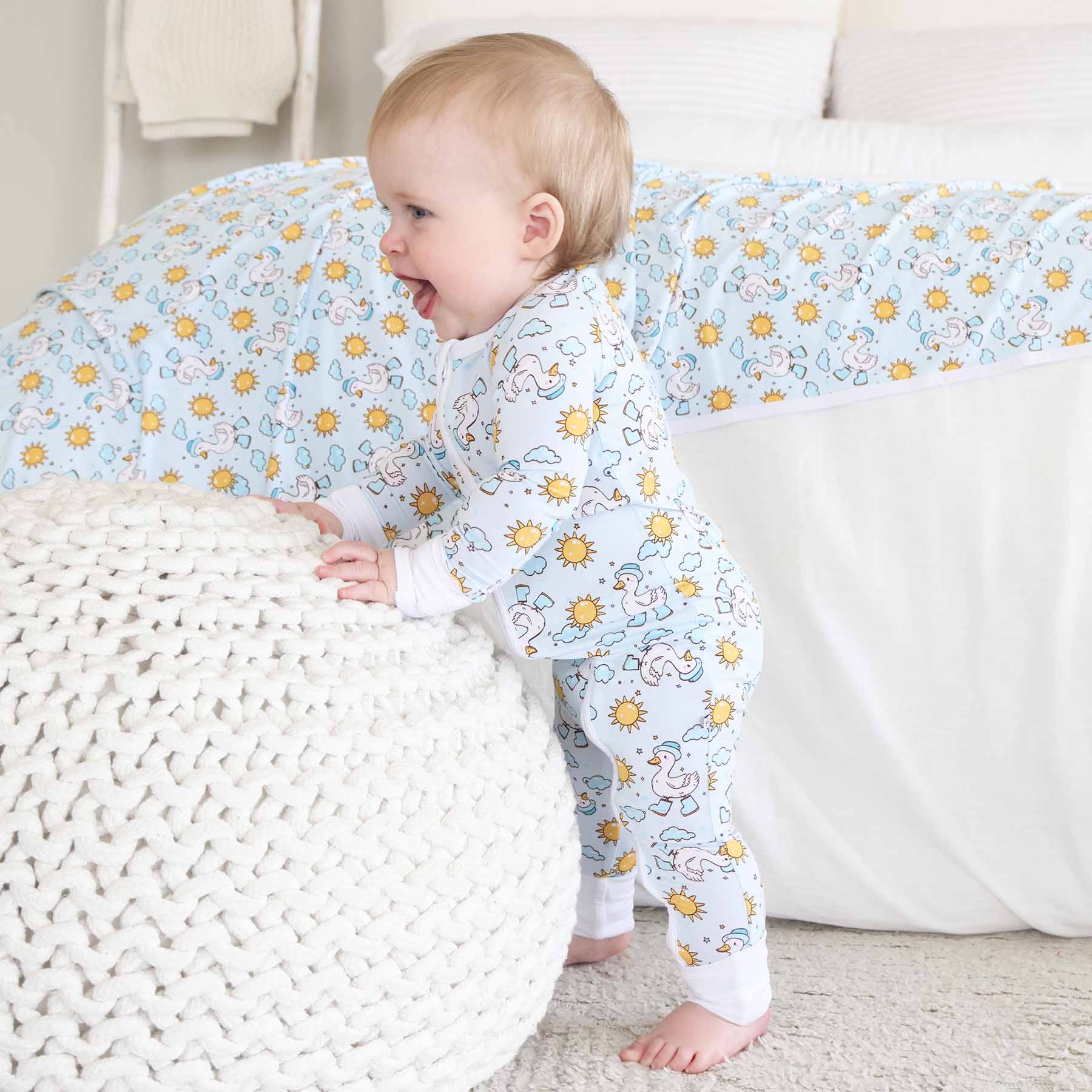 Silly Goose Convertible Zip Romper | Blue - Image 10