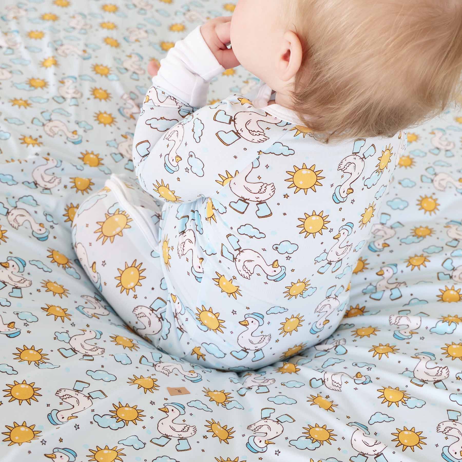 Silly Goose Convertible Zip Romper | Blue - Image 11