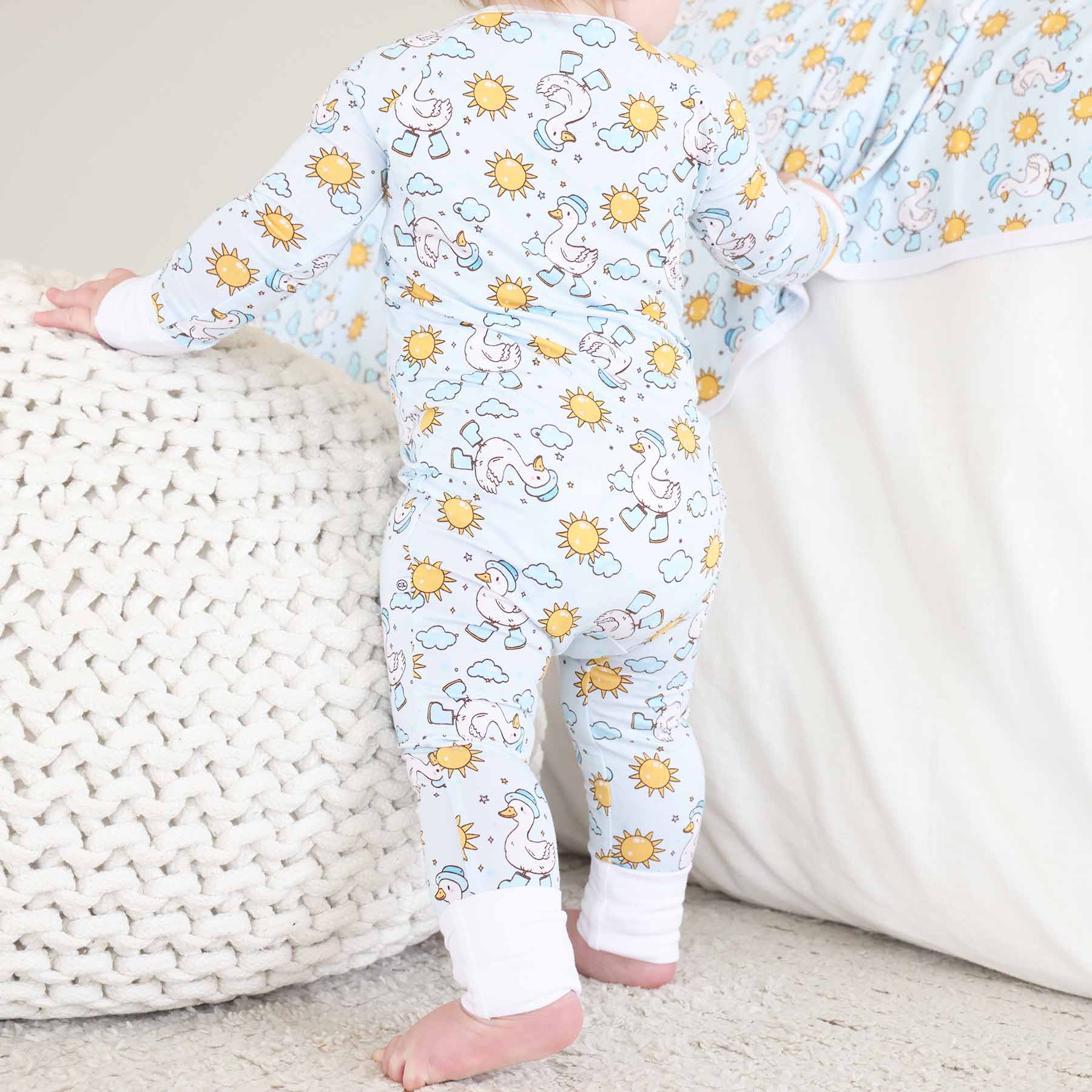 Silly Goose Convertible Zip Romper | Blue - Image 12