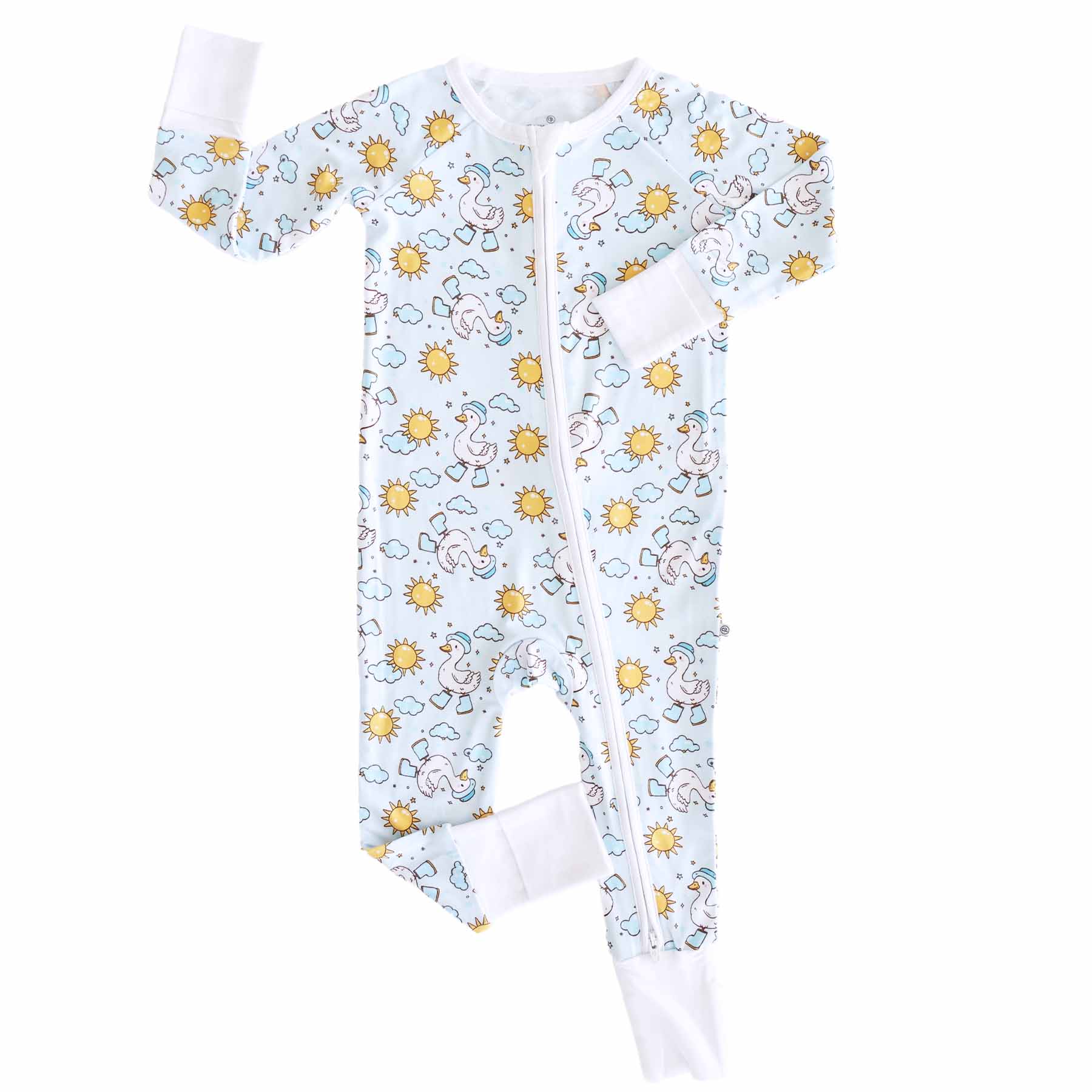Silly Goose Convertible Zip Romper | Blue - Image 2