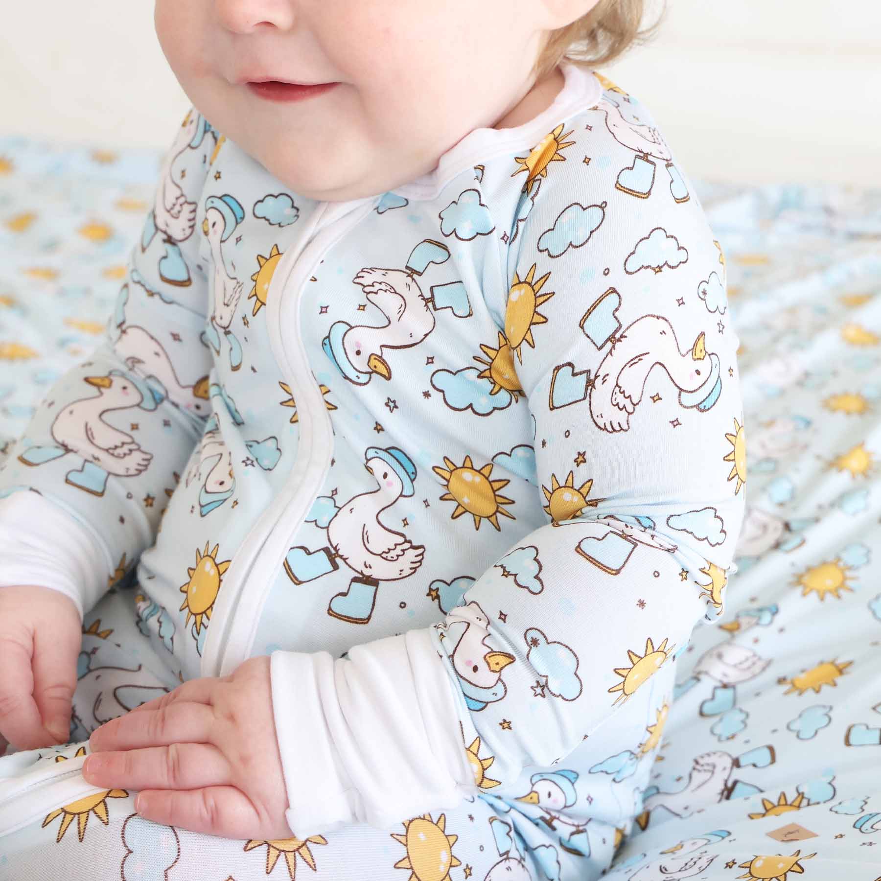 Silly Goose Convertible Zip Romper | Blue - Image 9