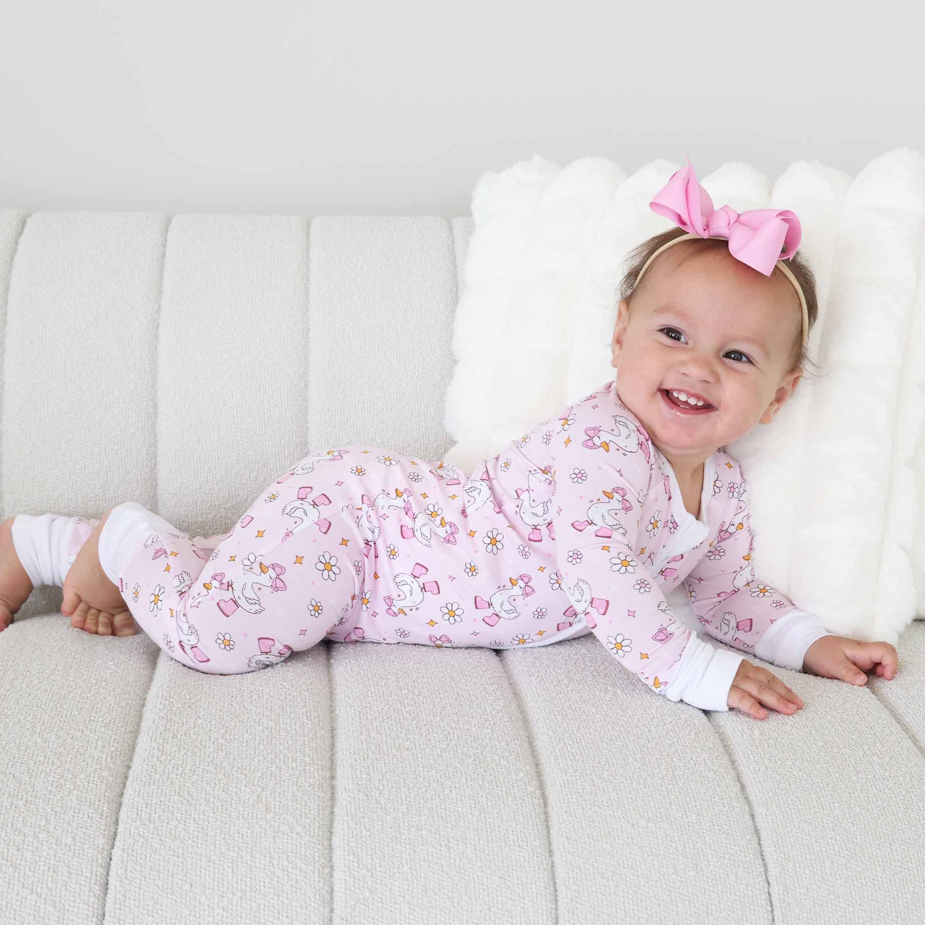 Silly Goose Convertible Zip Romper | Pink - Image 10