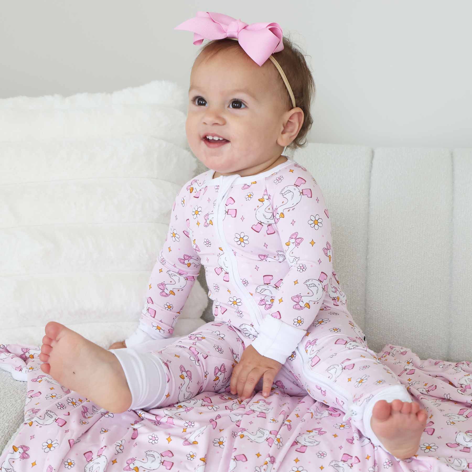 Silly Goose Convertible Zip Romper | Pink - Image 11