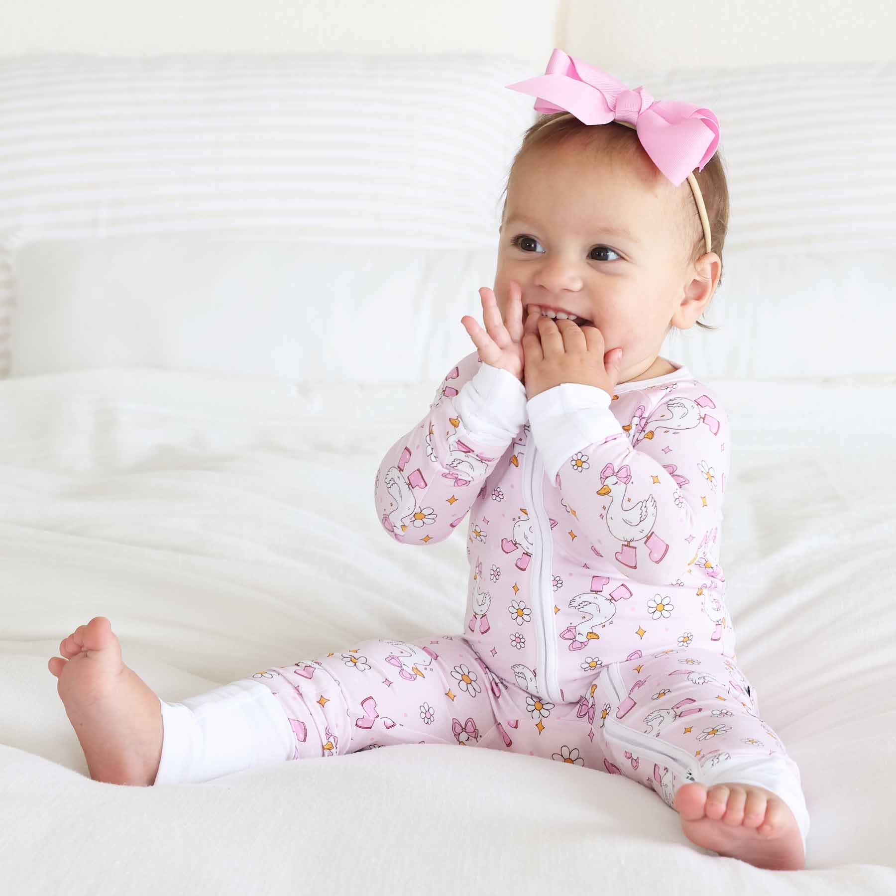 Silly Goose Convertible Zip Romper | Pink - Image 4