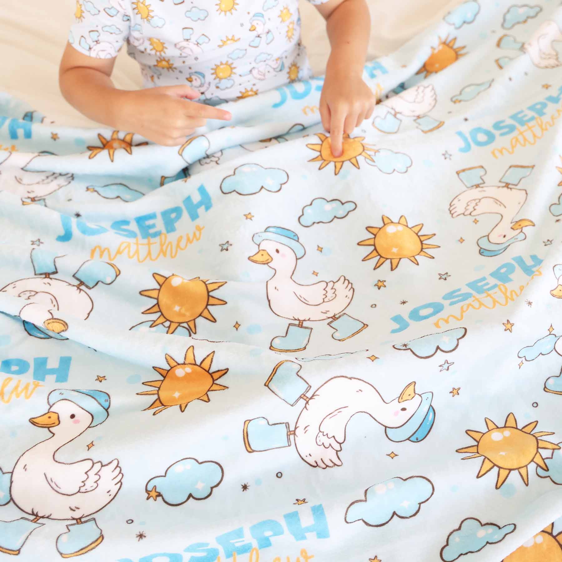 Silly Goose Personalized Kids Blanket | Blue - Image 8