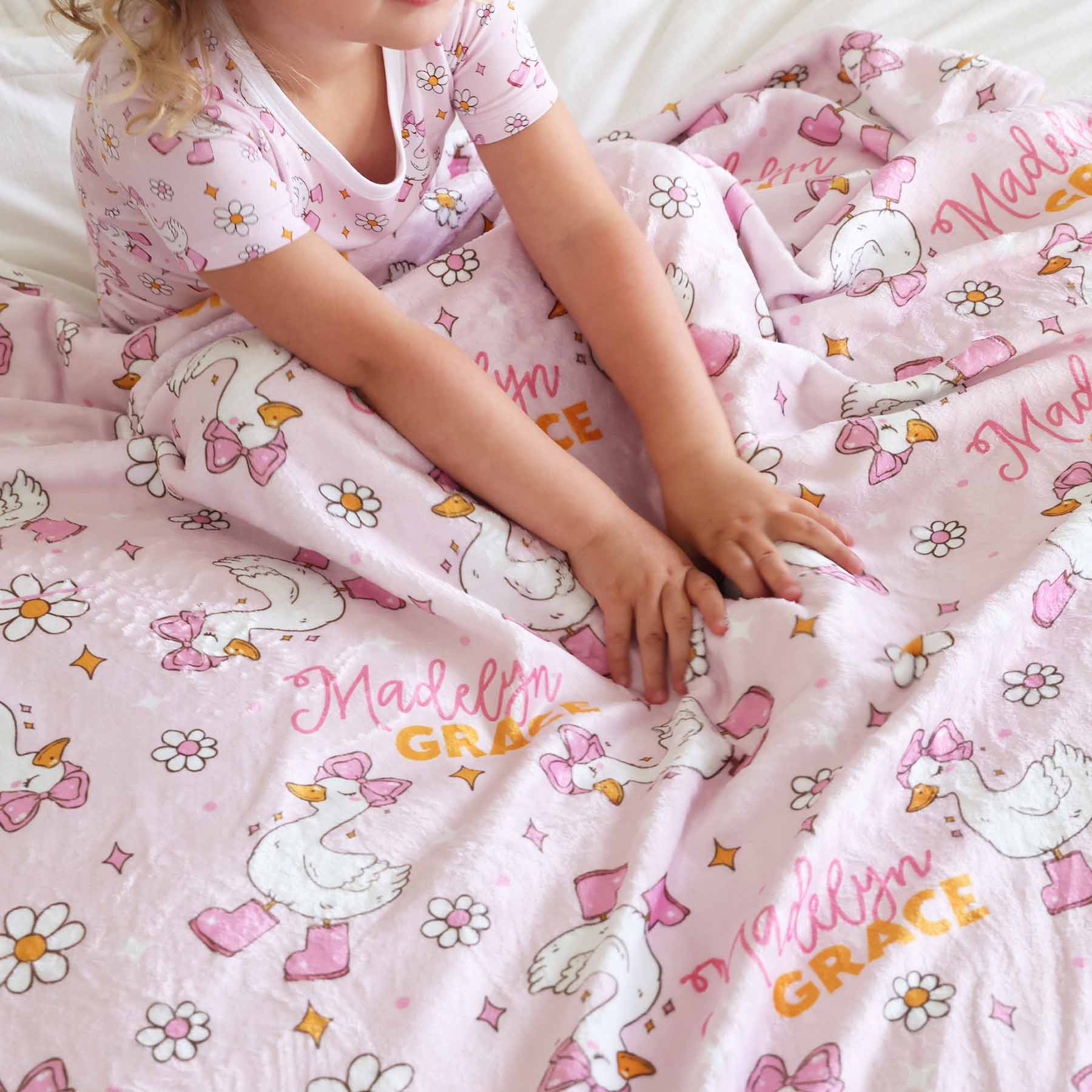 Silly Goose Personalized Kids Blanket | Pink - Image 2