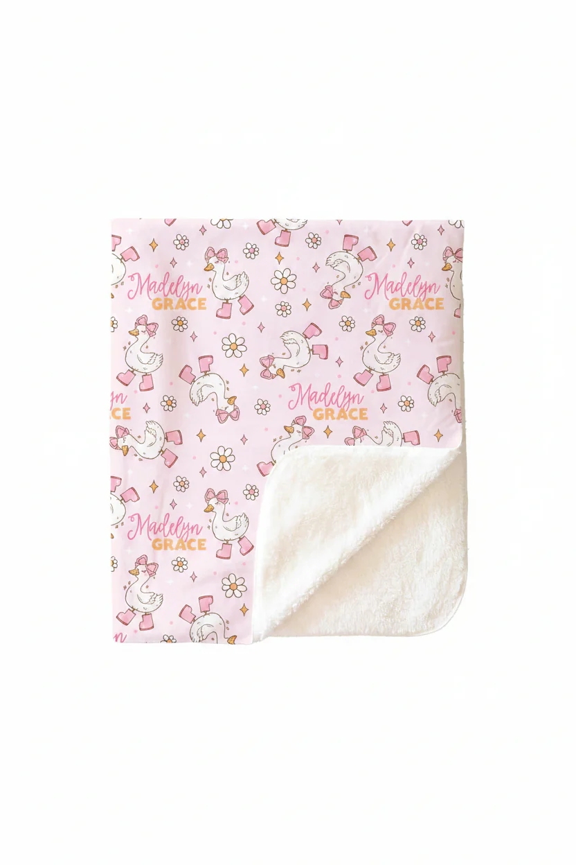 Silly Goose Personalized Kids Blanket | Pink - Image 5