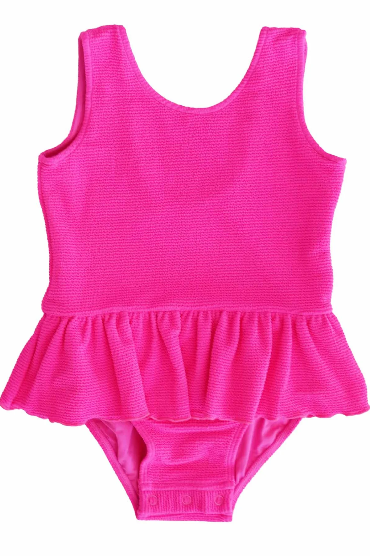 Crinkle One-Piece with Skirt | Neon Pink - Image 2